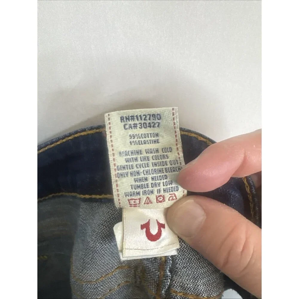 True Religion Womens 31x30 Dark Wash Bootcut Jeans Contrast Stitch USA - Picture 9 of 10